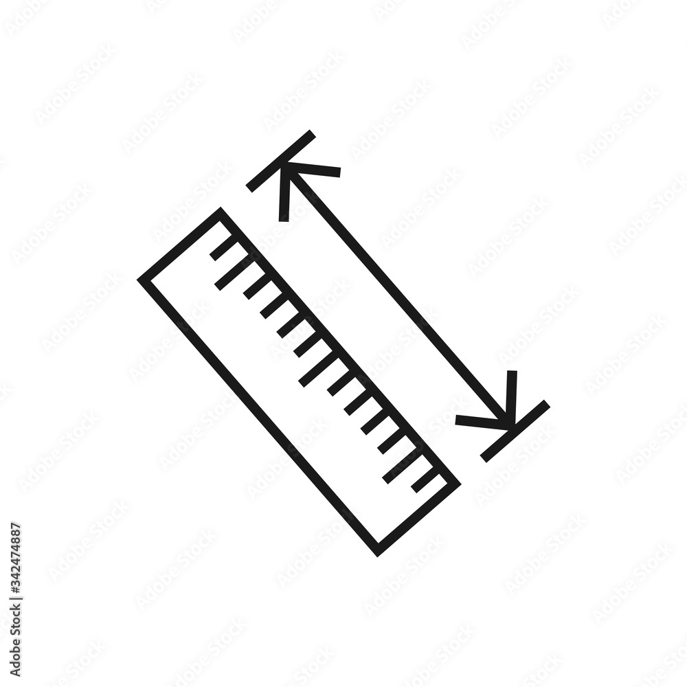 ruler vector icon, ruler in trendy flat style