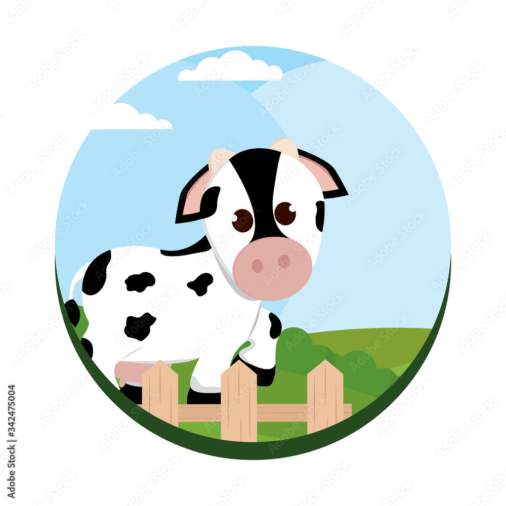 Obraz premium Cute cow cartoon