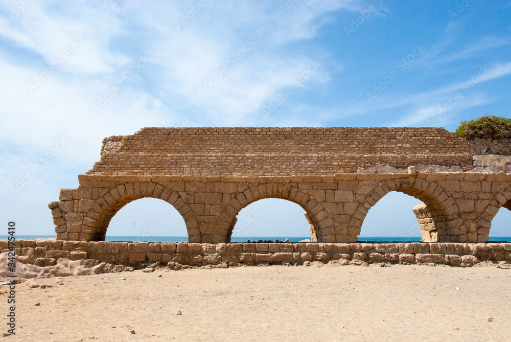Roman aqueduct, Caesarea, Israel.