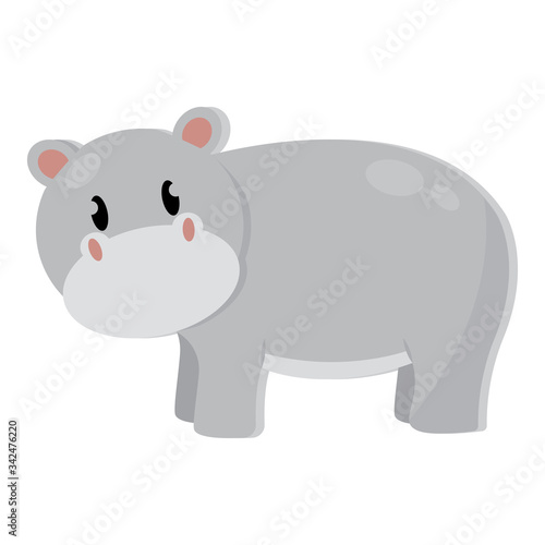 Isolated cute hippopotamus cartoon