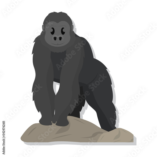 Isolated cute gorilla cartoon