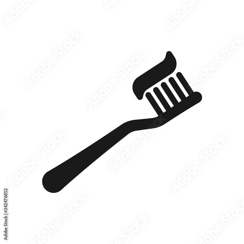 toothbrush icon in trendy flat design
