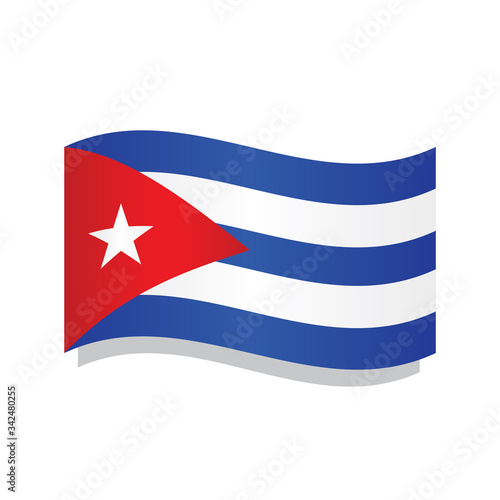 Waving flag of Cuba