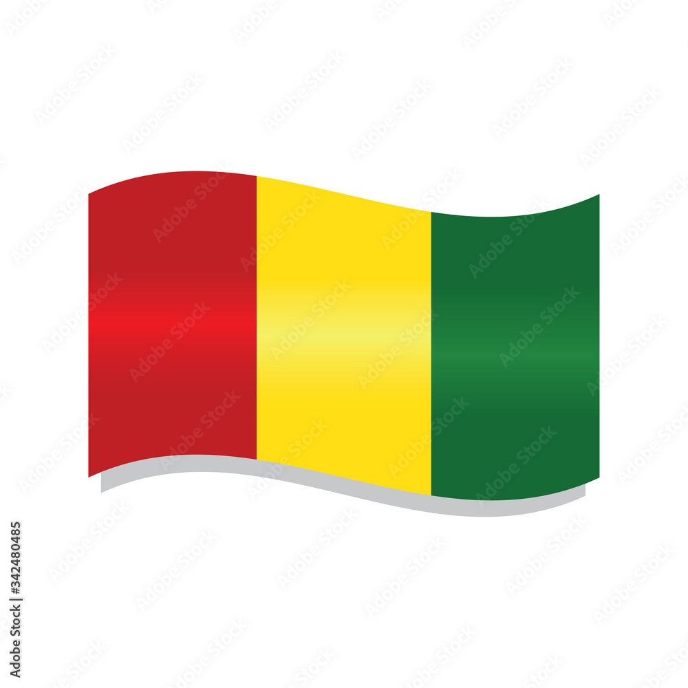 Obraz premium Waving flag of Guinea