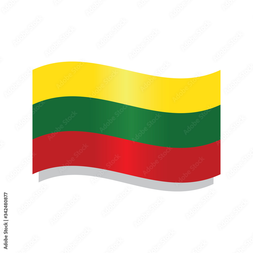 Fototapeta premium Waving flag of Lithuania