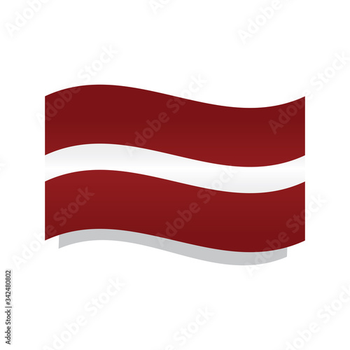 Waving flag of Latvia