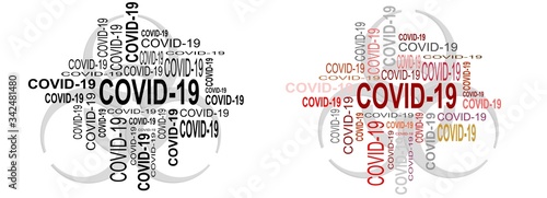 Captions clustered into a collection of words about the COVID-19 virus that is spreading around the world.