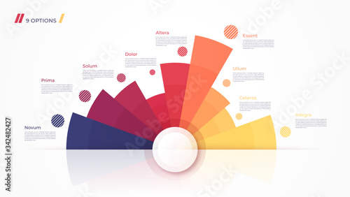 Vector circle chart design, modern template for creating infographics, presentations, reports, visualizations