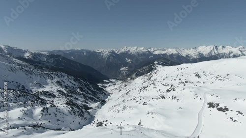 Panorama of Andorran Mountains during Winter