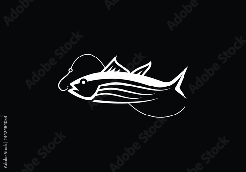 Fish symbol. Fresh seafood logo template design. Fishing logo.