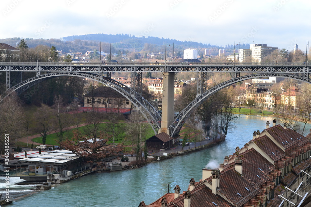 Switzerland. bridge over the river