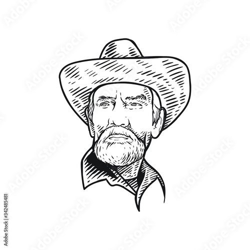 happy man farmer with hat