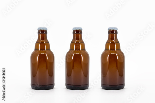 Beer Bottle Isolated on white background. Ready for your design. Real product packaging.