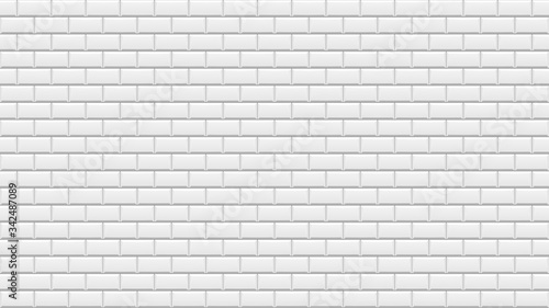 White brick wall. Background of white stone. Vector illustration.