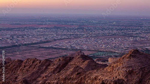 Jebel Hafeet Al Ain Skyline Sunset Timelapse photo