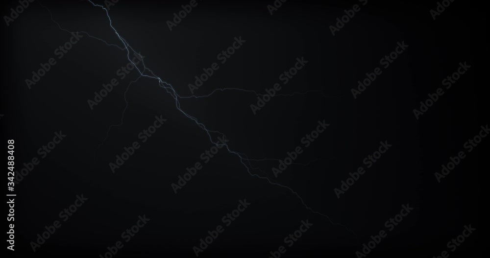 Lightning strikes on a black background with realistic reflections Lightning strikes on a black background with realistic reflections