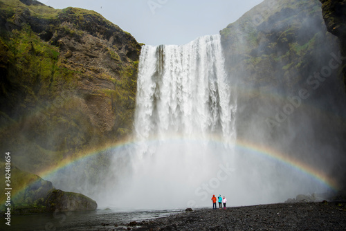 waterfall in rainbow