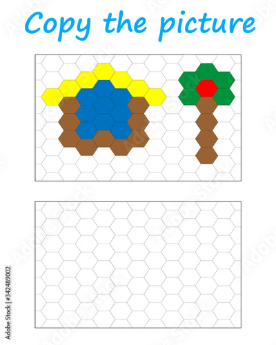Copy the picture mosaic game for children