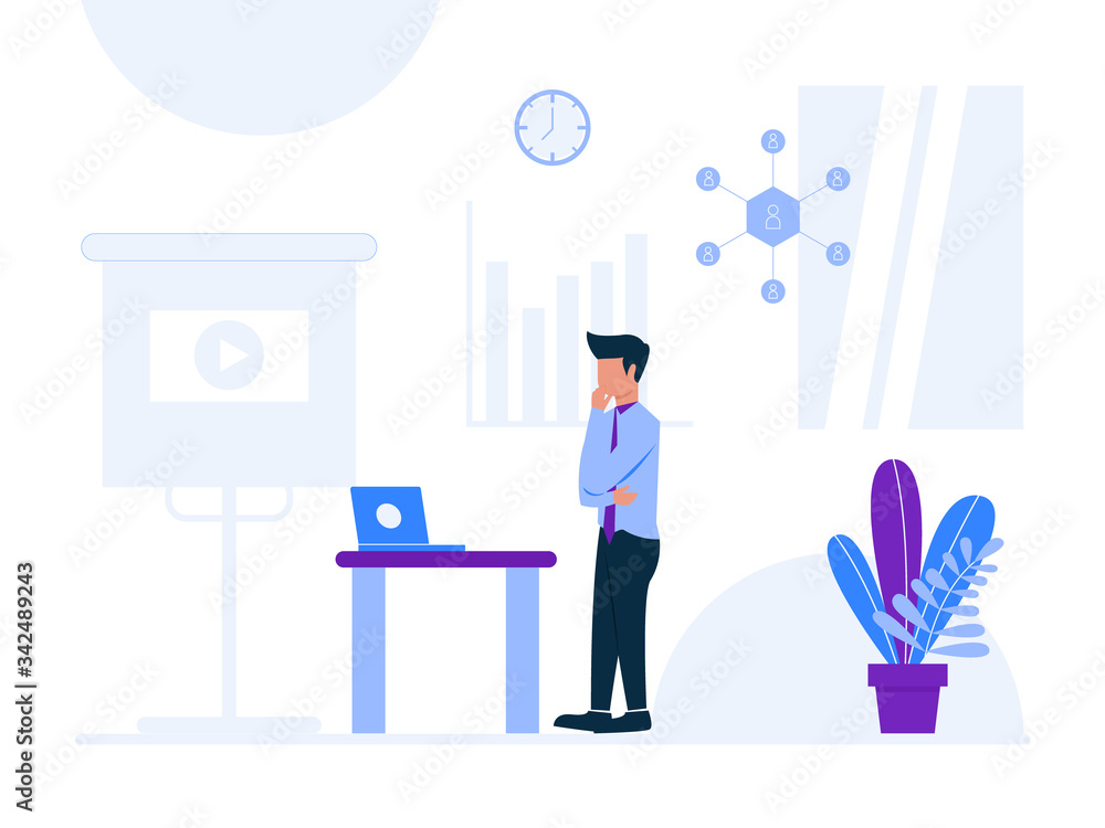 Work at home, illustrate the concept. Young people, casual workers who work with laptops and computers at home. Vector illustration of flat style Work at home, illustrate the concept. Young people, casual workers who work with laptops and computers at home. Vector illustration of flat style