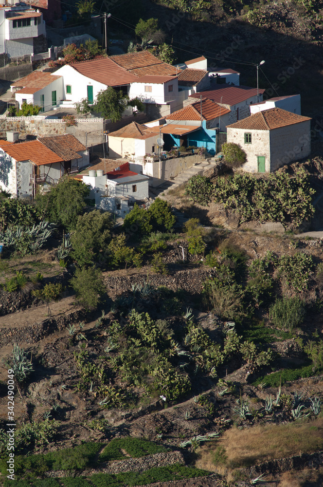Village of El Juncal in The Nublo Rural Park. Tejeda. Gran Canaria. Canary Island. Spain.