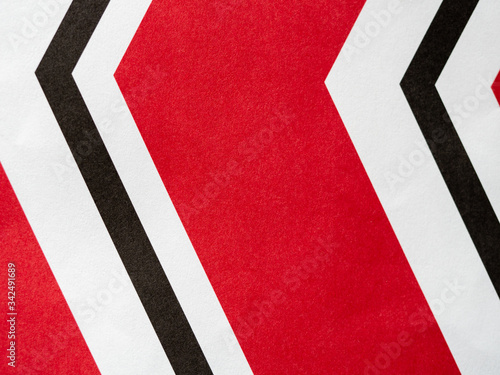 red white and black v shaped pattern