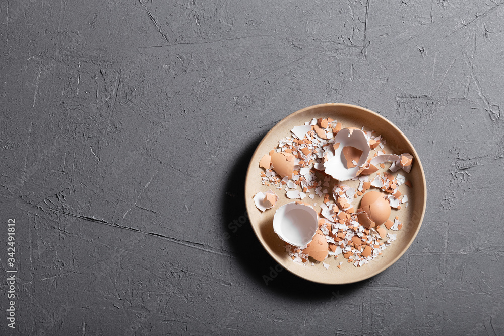 Eggshells in a plate Eggshells in a plate