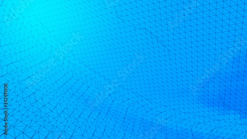 A Three-Dimensional Surface. Abstract Mesh Background as a Virtual Reality Concept. Modern Material Design in 3D render.