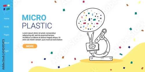 Banner inscription micro plastic, landing page.