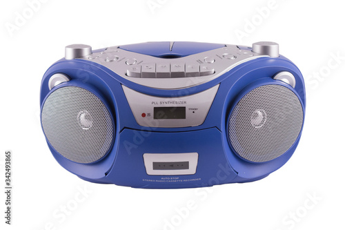 blue radio with tape deck  radio and cd