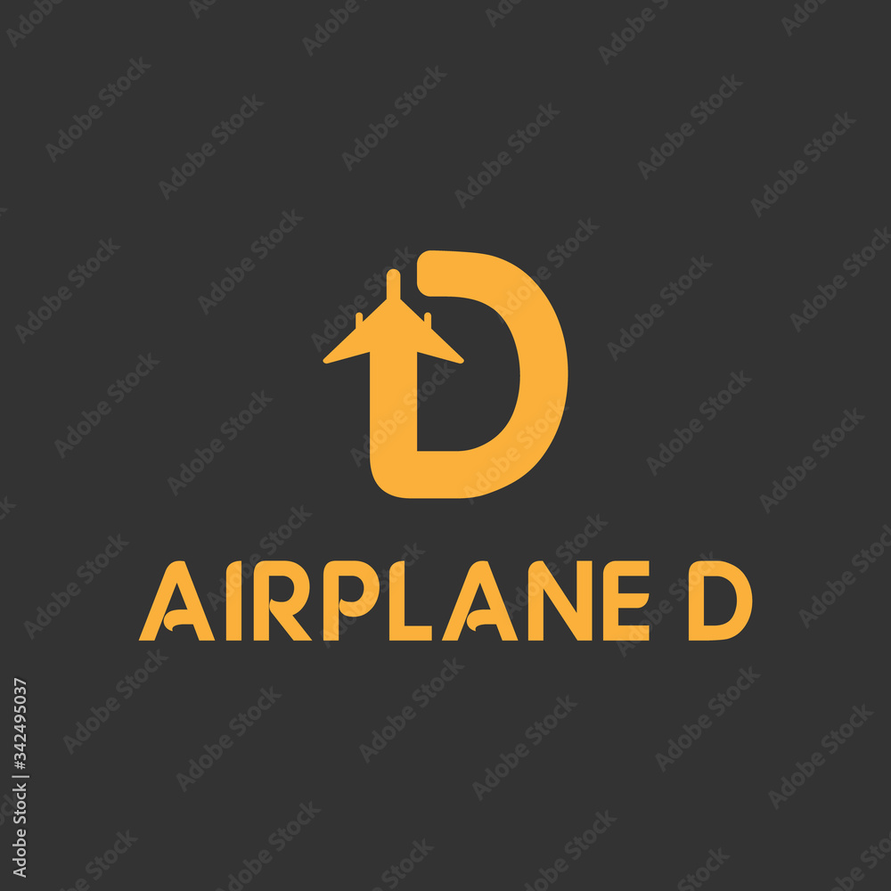 Obraz premium vector illustration initial d travel logo design orange color