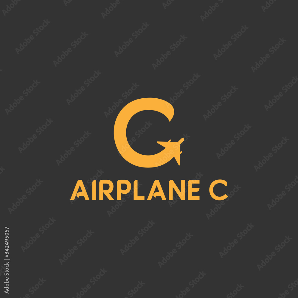vector illustration initial c travel logo design orange color vector illustration initial c travel logo design orange color