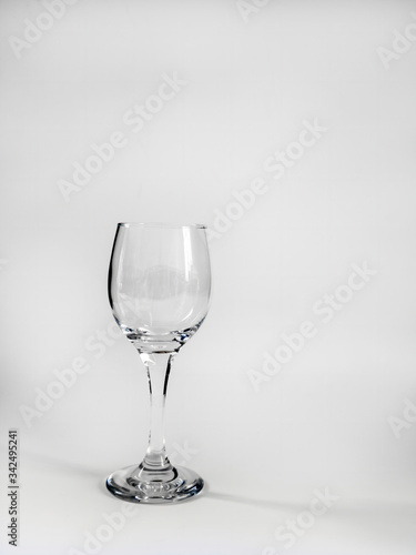 empty wine glass on white