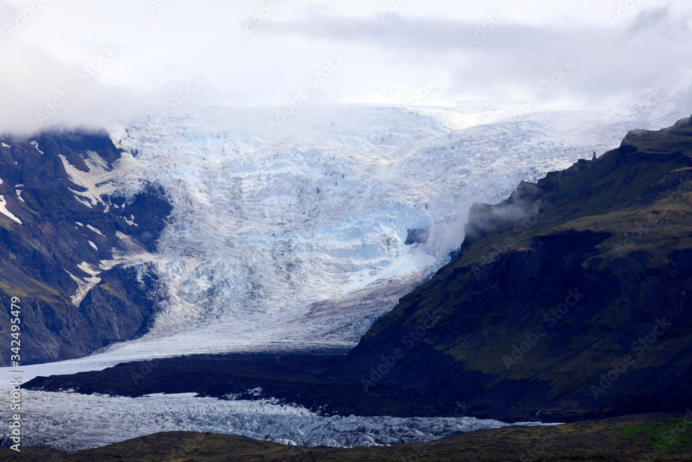 Iceland - August 15, 2017: Skeiðarárjökull glacier near Vatnajokull area, iceland, Europe