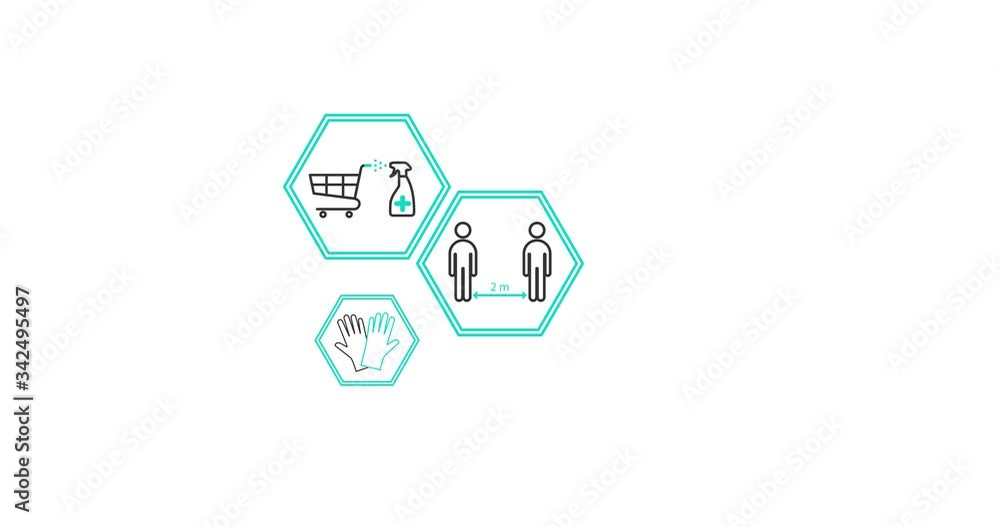 Prevention of coronavirus when shopping - the use of a medical mask and gloves, disinfection of carts and baskets, maintaining a social distance Prevention of coronavirus when shopping - the use of a medical mask and gloves, disinfection of carts and baskets, maintaining a social distance