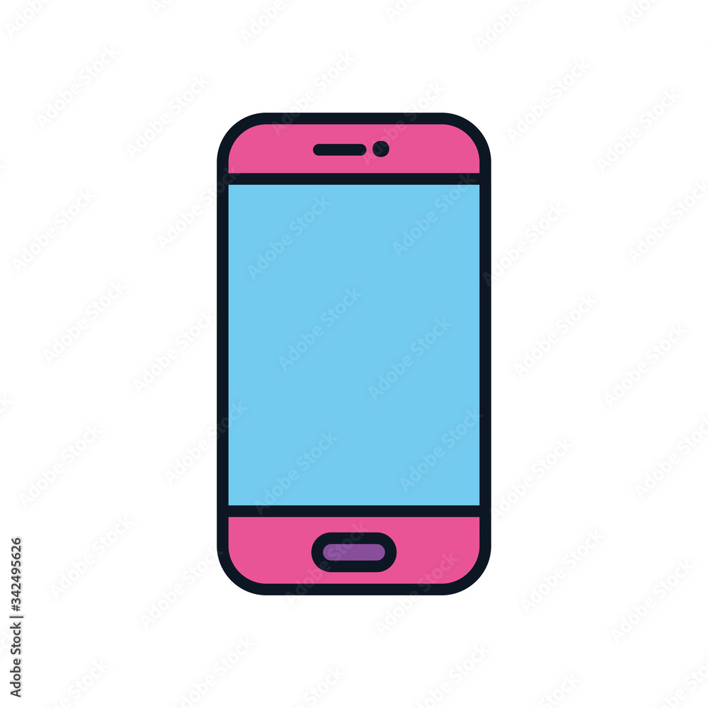 smartphone icon, color line style smartphone icon, color line style