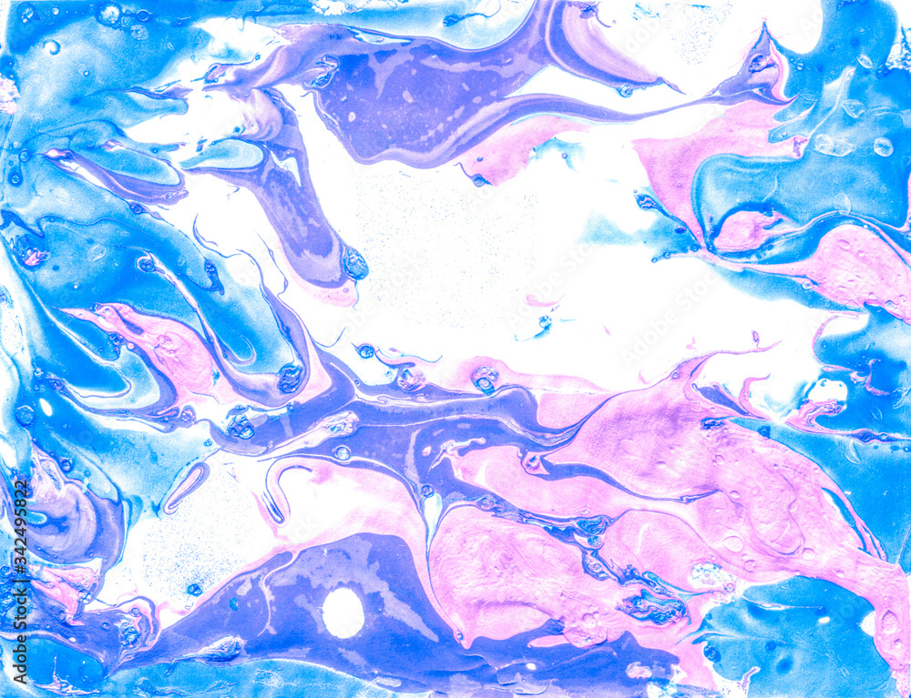 Cyan Dyed Wet Design, Design Background . Blue Grunge Hand Drawn Marble, Paint Fluid, Heaven Blue Watercolor . Navy Modern Gouache Banner