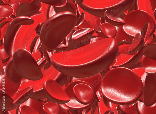 3d illustration of Red Blood Cells.