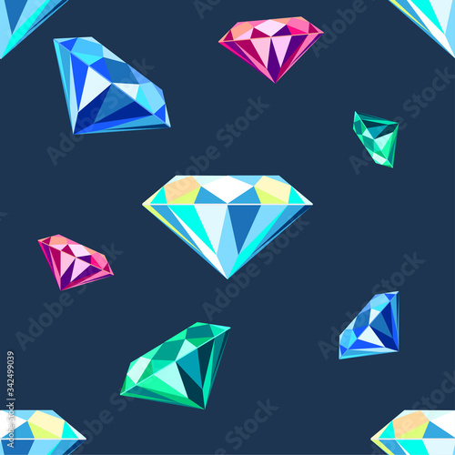 Vector background shiny brilliant stones sparkling jewelry. Modern ornamental decorative background. Square print for textile, cloth, scrapbooking