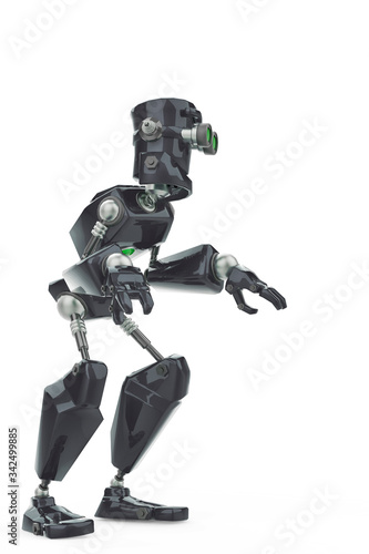 funny robot cartoon doing a what is up sose in a white background