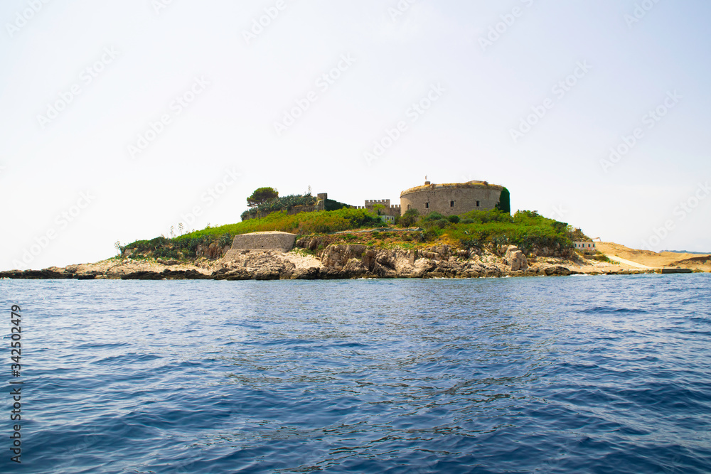 Mamula on the island at the entrance to the Bay of Kotor, Adriatic Sea, Montenegro.