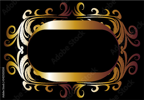golden frame and rigging graphic design vector art