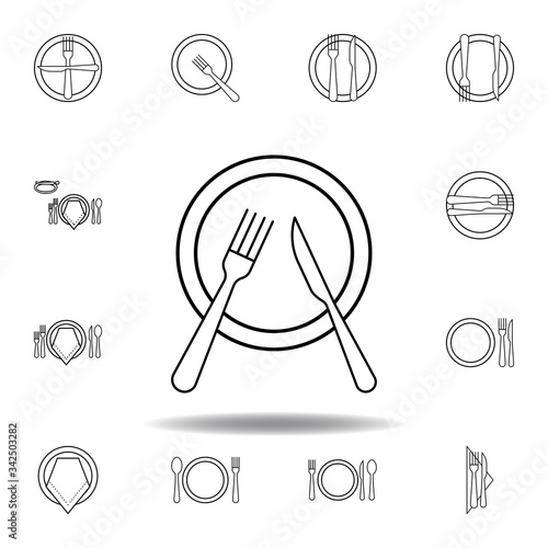 Pause, table etiquette icon. Set can be used for web, logo, mobile app, UI, UX on white background