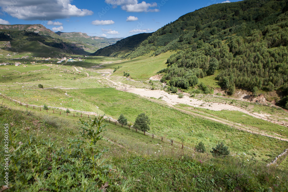 Abandoned village overlooking Mount Elbrus. Old house and amazing nature Abandoned village overlooking Mount Elbrus. Old house and amazing nature