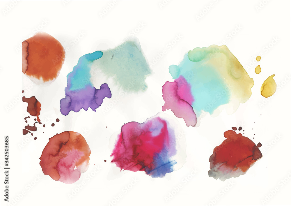 set beautiful abstract watercolor art hand paint on white background,brush textures for logo.There is a place for text.Perfect stroke design for headline Illustrations.