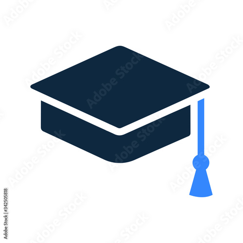 Mortar board vector icon, convocation hat, cap