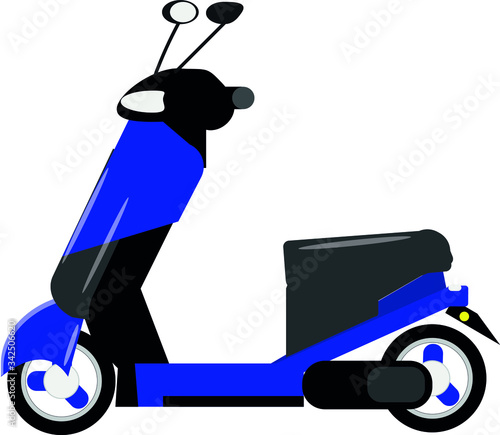 Blue scooter isolated on the white vackground.