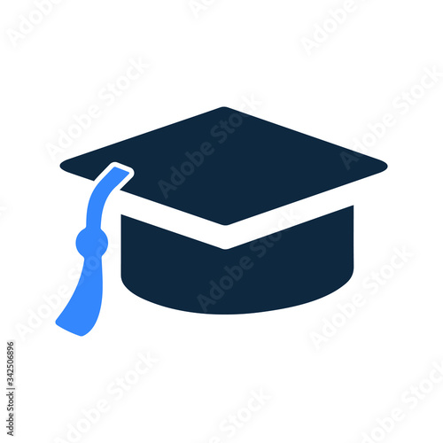 Mortar board icon, convocation hat, cap