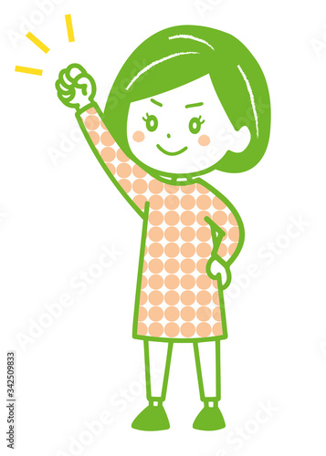 決意する女性　ポーズ　イラスト