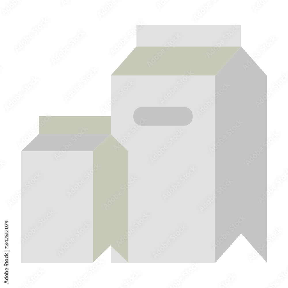 Milk Packet Food Delivery Concept, Working from Home symbol on White background, Cardboard Folded Packet for Takeway Vector Icon Design Milk Packet Food Delivery Concept, Working from Home symbol on White background, Cardboard Folded Packet for Takeway Vector Icon Design