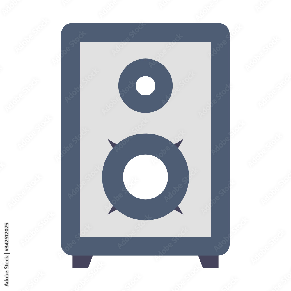 Audio Stereo System Home Entertainment Electronics on White Background, Sound Woofer Speakers Design, Work from Home Equipment Vector Color Icon, Audio Stereo System Home Entertainment Electronics on White Background, Sound Woofer Speakers Design, Work from Home Equipment Vector Color Icon,